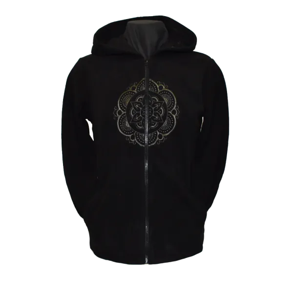Veste Sweat Polaire Femme à Capuche « Mandala Sacré »
