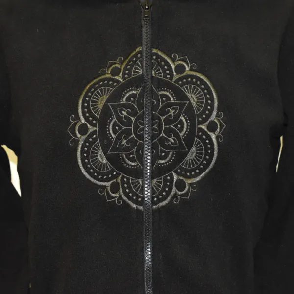Veste Sweat Polaire Femme à Capuche « Mandala Sacré »