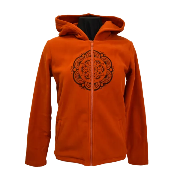 Veste Sweat Polaire Femme à Capuche « Mandala Sacré »