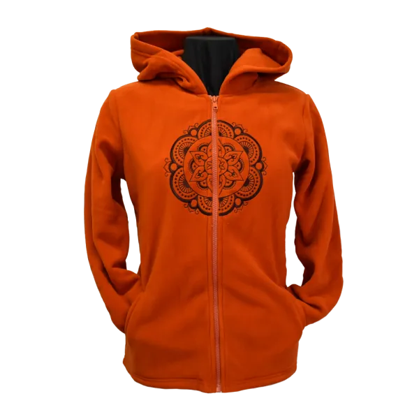 Veste Sweat Polaire Femme à Capuche « Mandala Sacré »