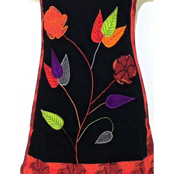 Robe Courte Ethnique Dindori Brodé Floral